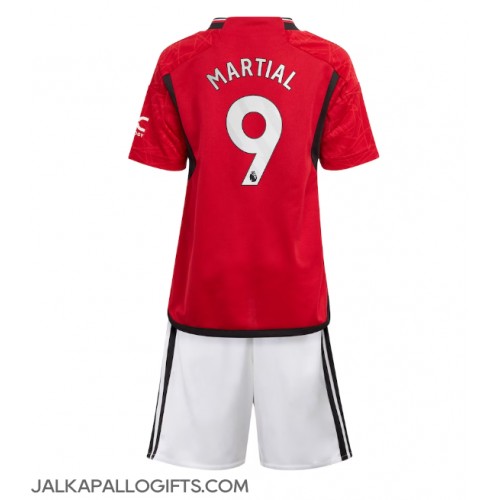 Manchester United Anthony Martial #9 Koti Peliasu Lasten 2023-24 Lyhythihainen (+ Lyhyet housut)